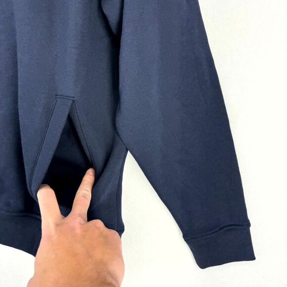 Scotch & Soda Mens Relaxed Fit Fleece Hoodie Dark Blue Embroidered Size M NEW - Picture 9 of 13